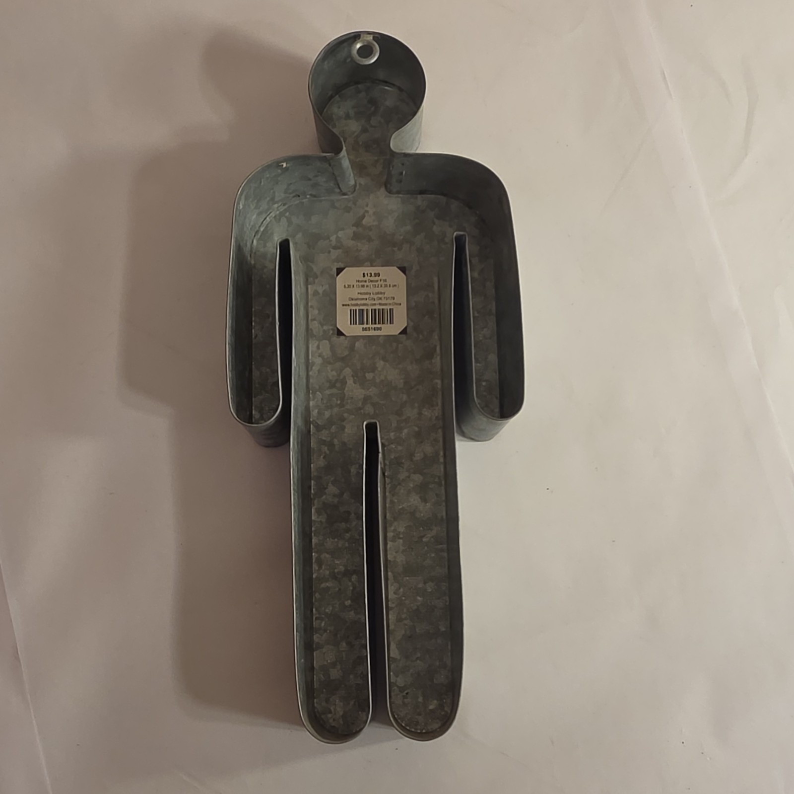Galvanized Metal Man Bathroom Wall Decor Plaque Gray 13in Industrial Wall Mount