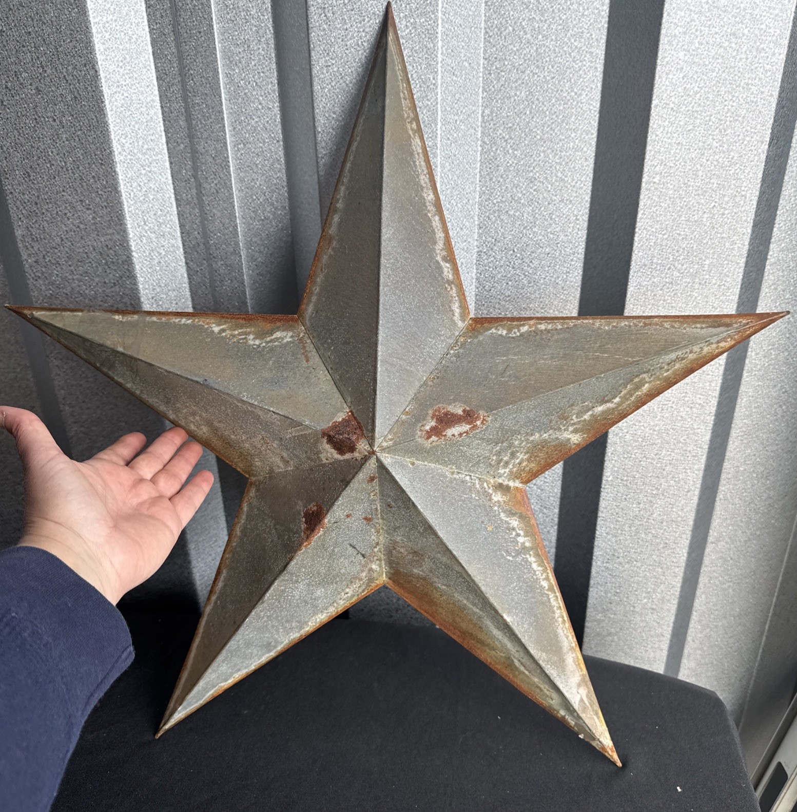 Metal Barn Star Wall Decor Rustic Western Aged Weathered 22” Vintage Style