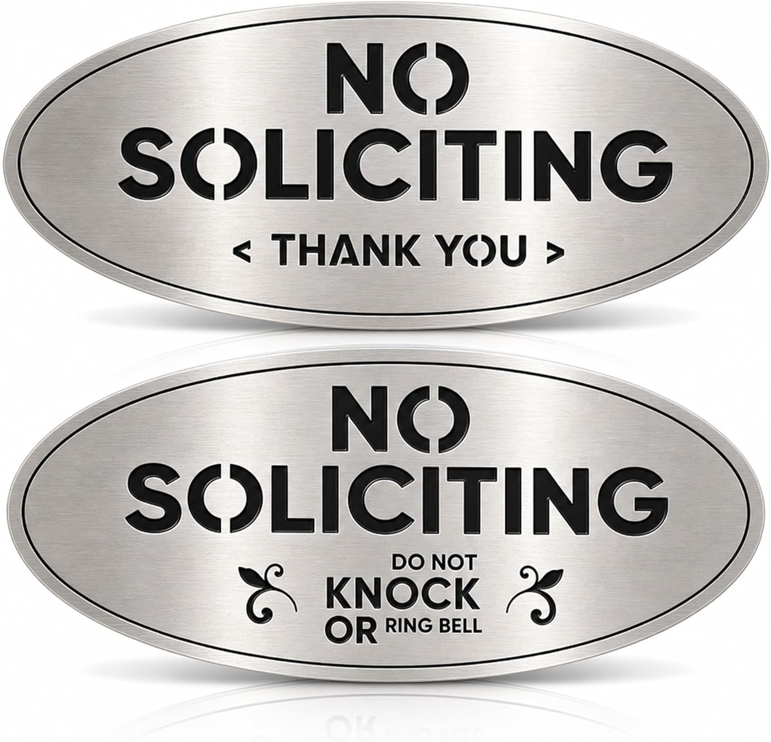 2-Pack No Soliciting Sign, Premium 304 Stainless Steel, 7X3″, Medium | Heavy-Dut