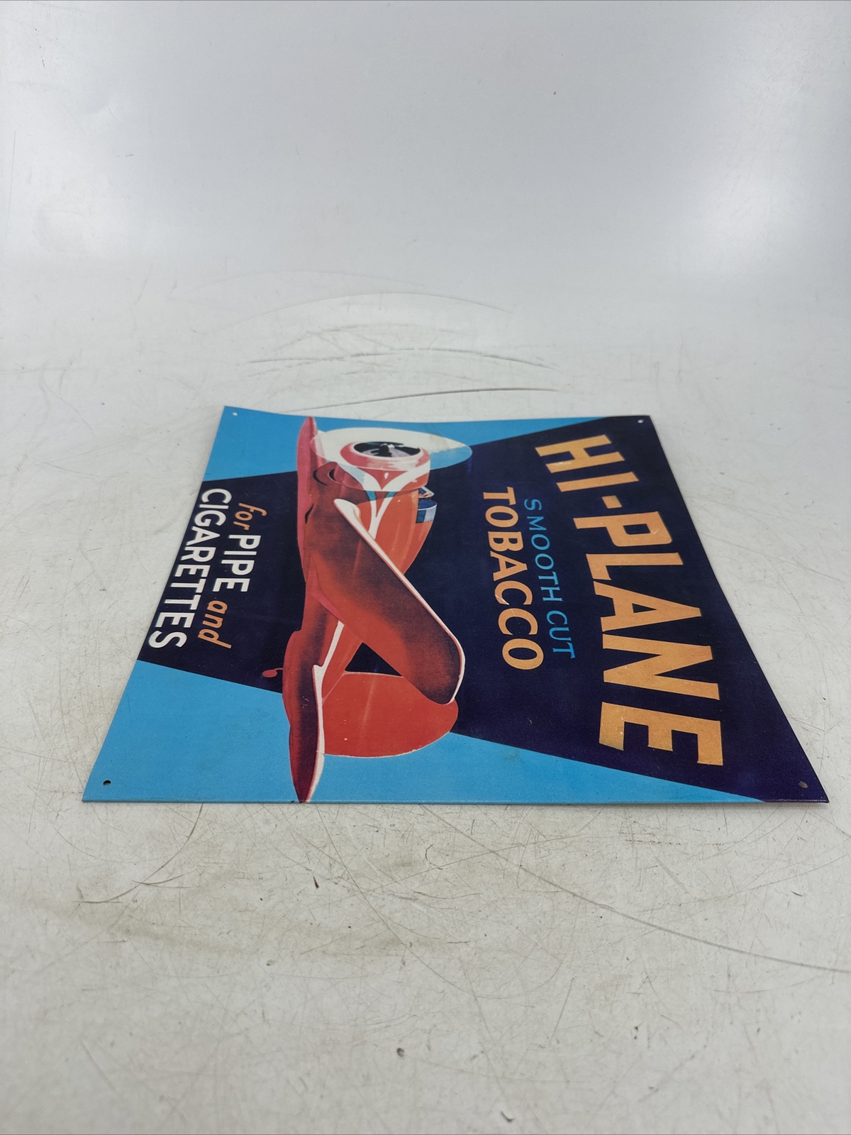 RARE HiPlane Smooth Cut Tobacco for Pipe Cigarettes Metal Tin Sign Wall Hangings