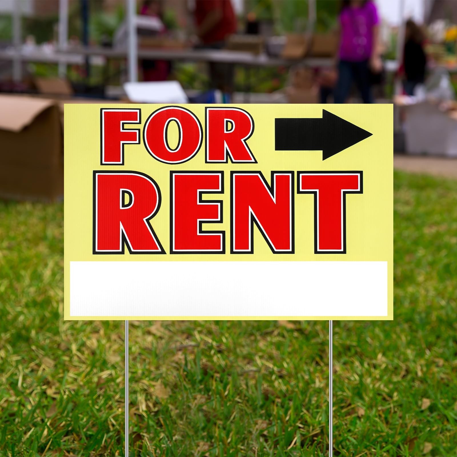 3 PCS 23.6×15.7 In Double Sided For Rent Blank Sale Signs With Metal Stakes