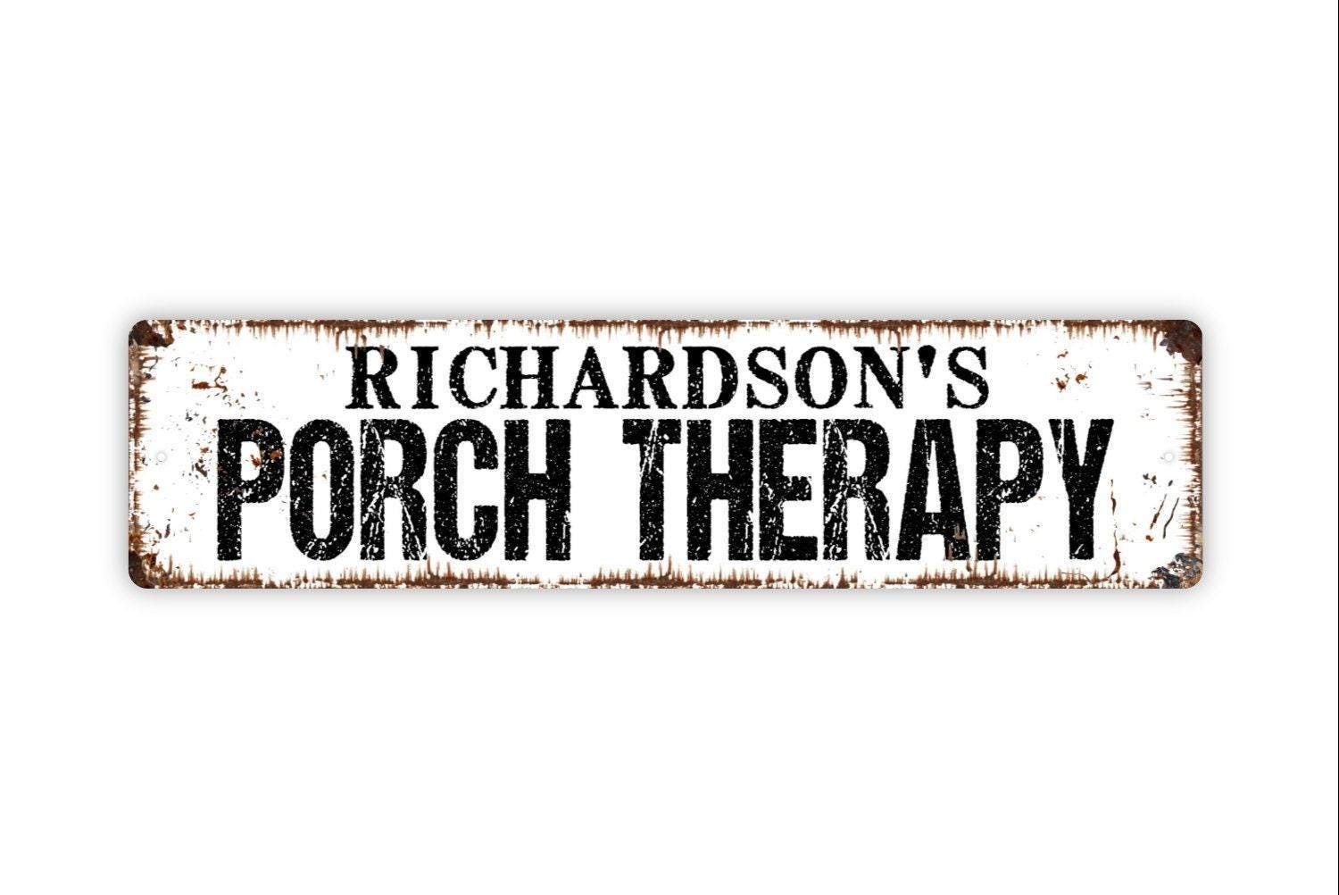 Personalized Porch Therapy Sign | Custom Outdoor Patio or Porch Wall Sign