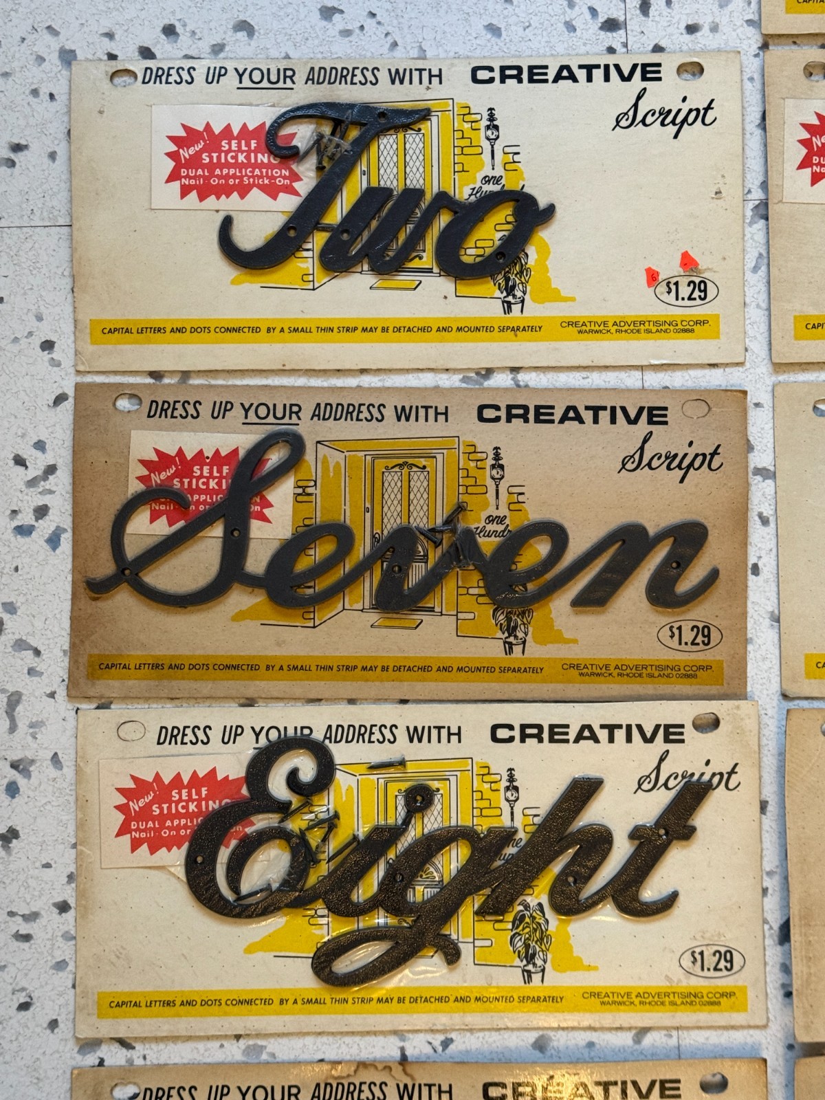 Vintage Creative Script House Address Number Words