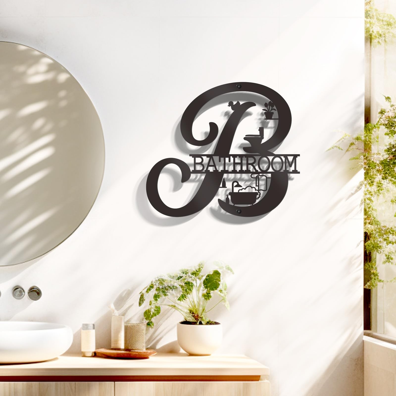 Bathroom Wall Decor Modern Bathroom decor Metal Bath Art Farmhouse Wall Sign …