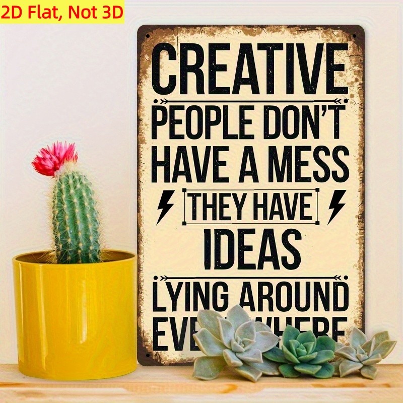 Retro Weathered Rust Border Creative Quote Lightning Bolt Craft Room Wall Gift