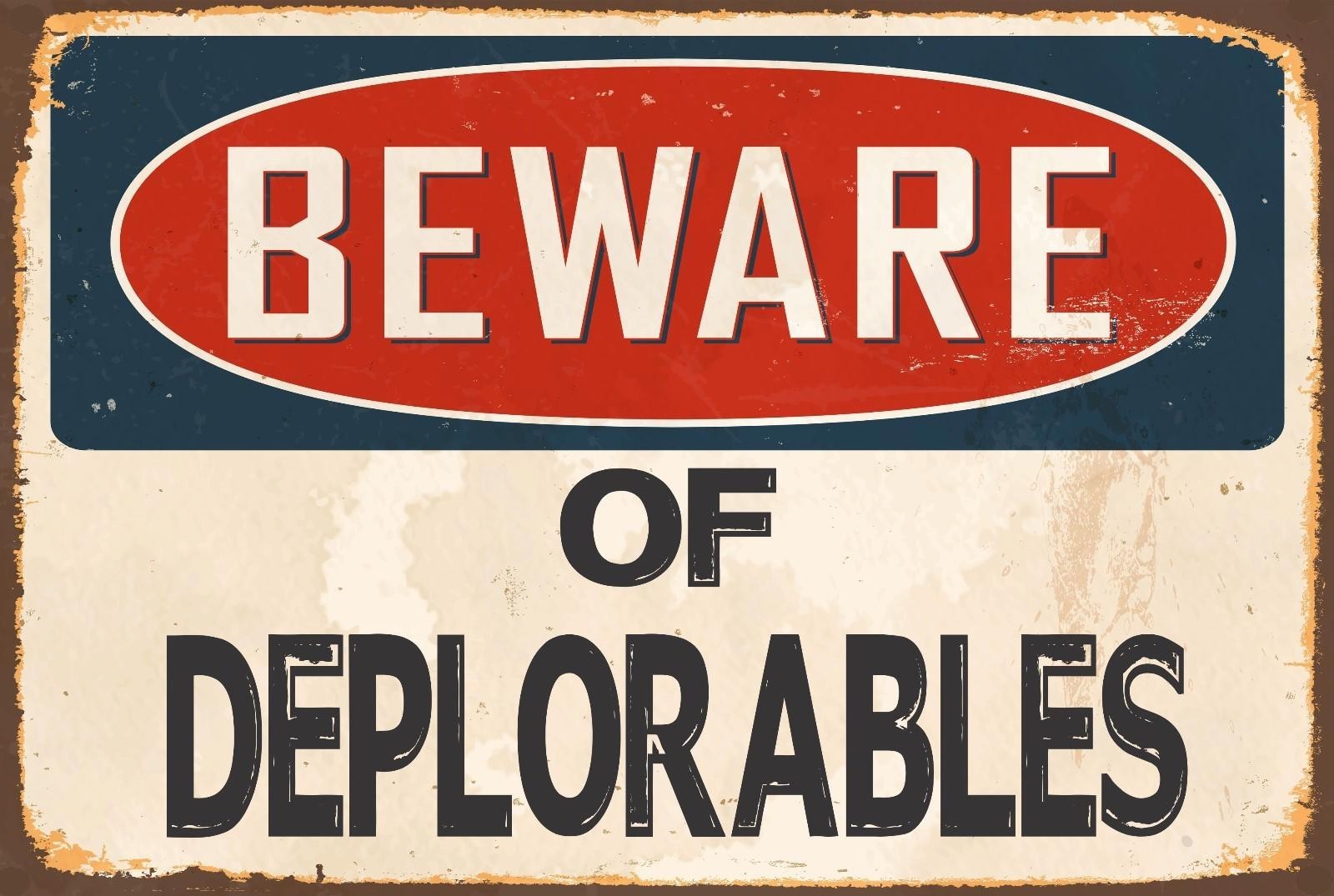Aluminum Metal Sign Sticker Tiger Beware Of Deplorables 8×12 Size Funny