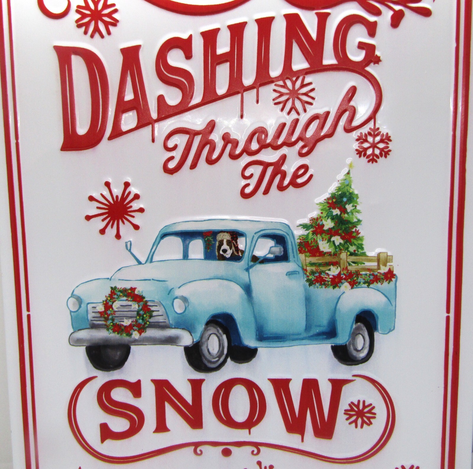NEW Pioneer Woman “Dashing Through the Snow” Hanging Metal Sign.