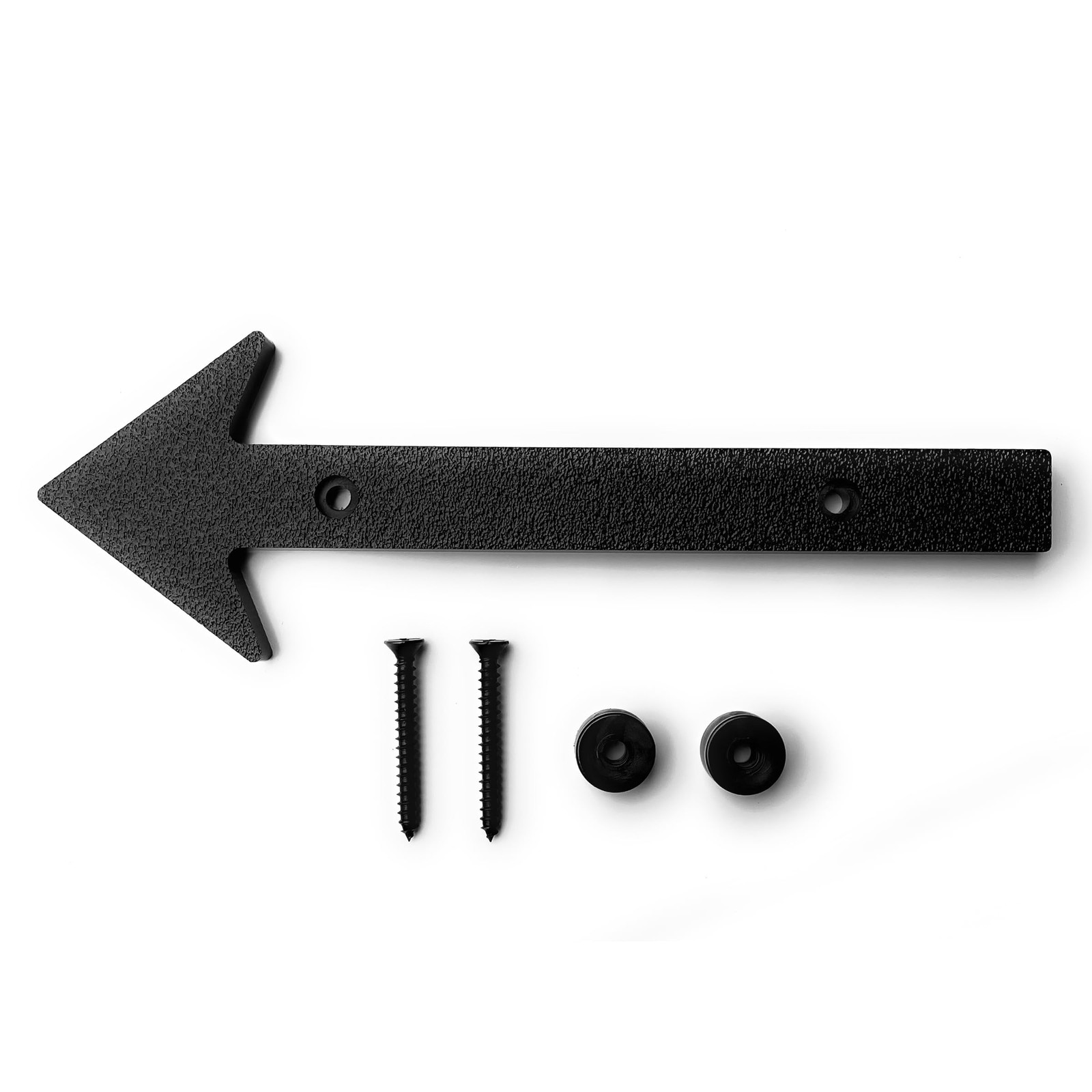 Plastic Arrow Sign, 6 inches long with hardware included, 6 inches, Black