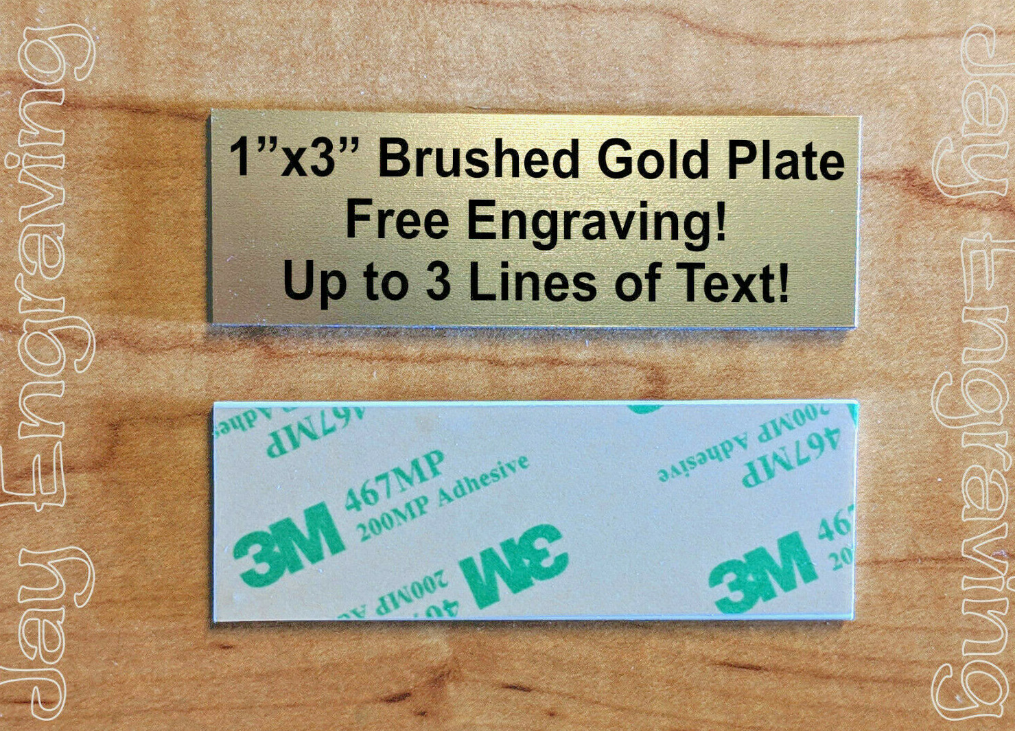 Brushed Gold 1×3 Custom Engraved Sign Plate Plaque | Memory of Pets Name Urn Box