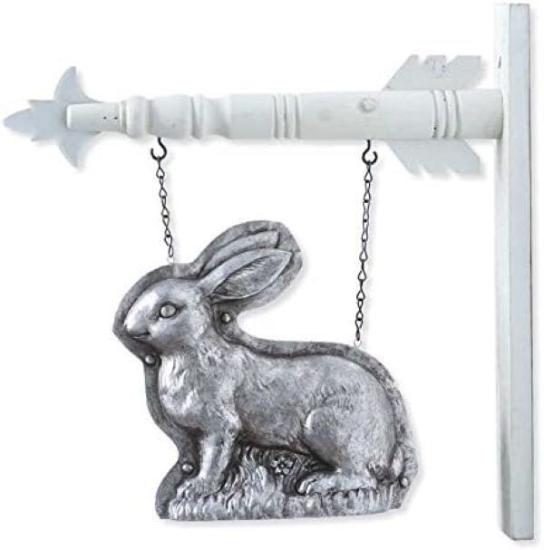 K&K Interiors 20295A 10 Inch Silver Resin Embossed Bunny Arrow Replacement
