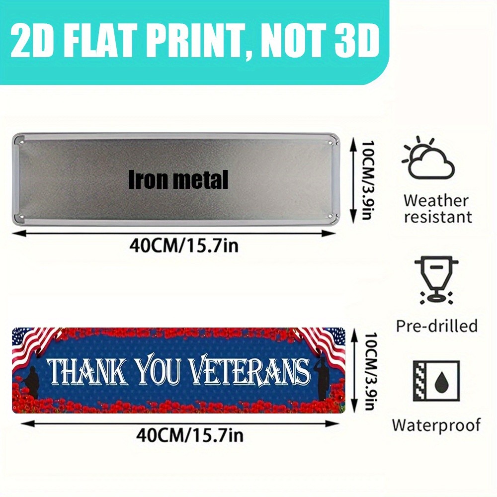 Patriotic Thank You Veterans Metal Sign Vintage American Flag Home Decor Gifts