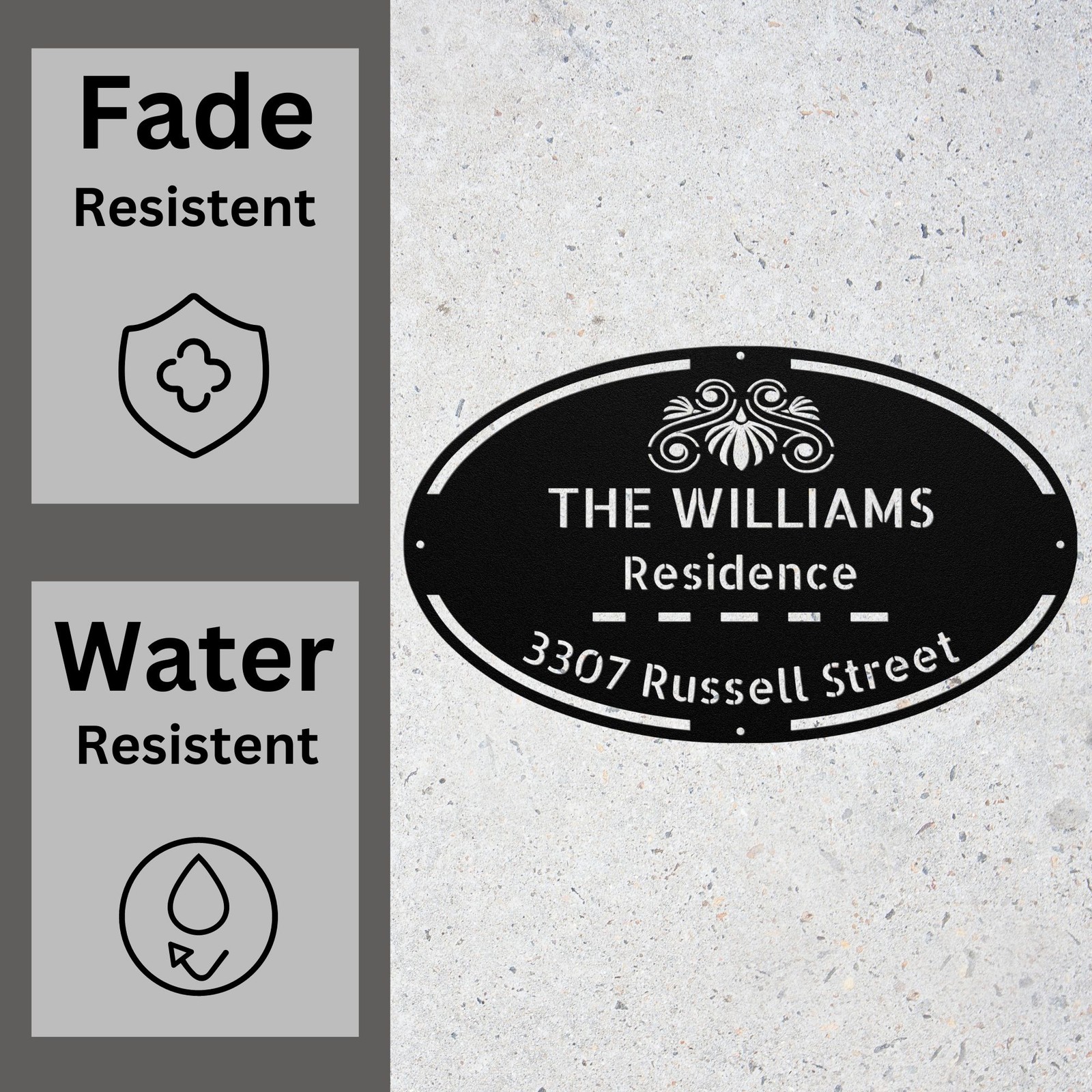Personalized House Address Metal Sign Custom Outdoor Wall Plaque Home Decor Gift