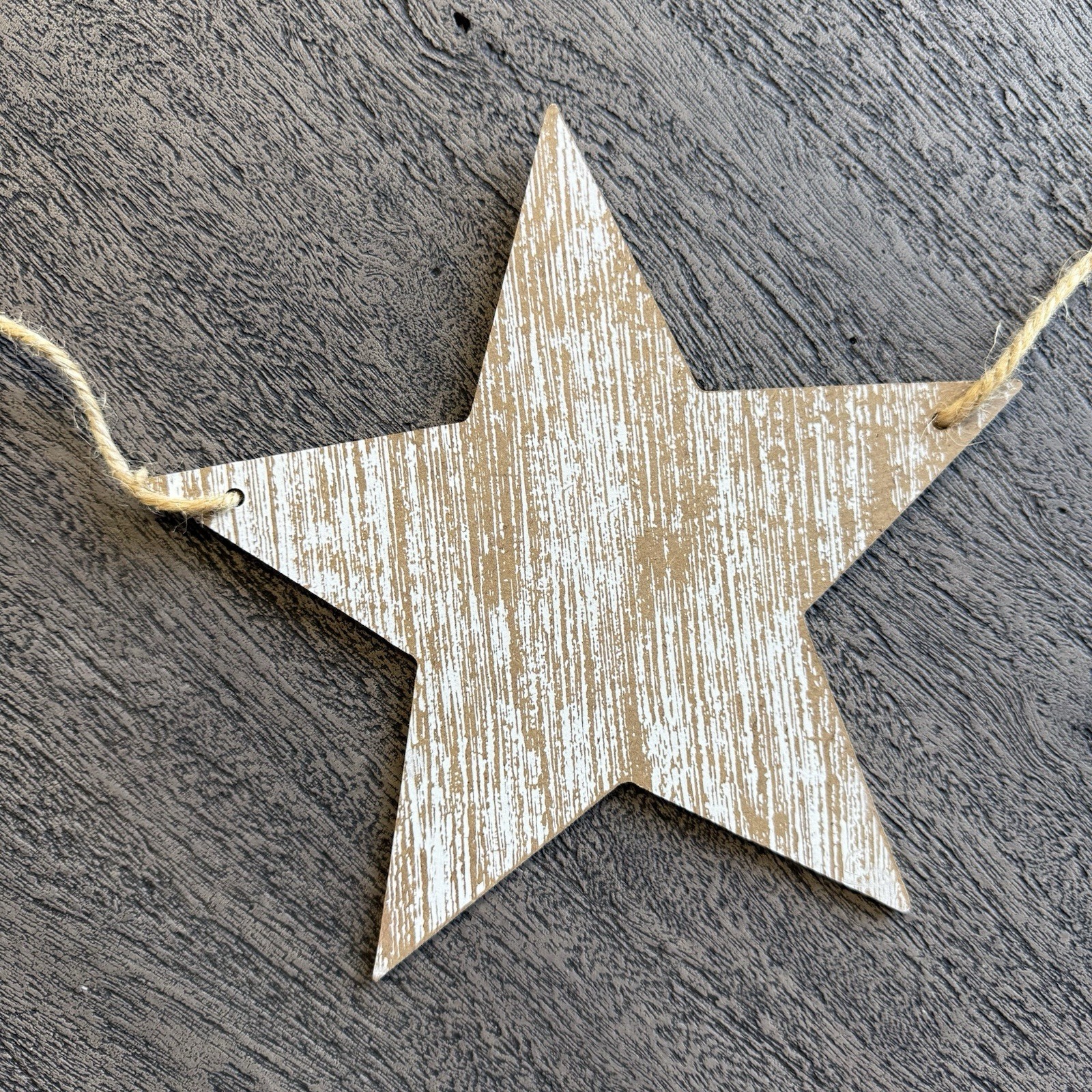 Set of 3 Hobby Lobby Weathered Red White Blue Wooden Stars Garland 6′