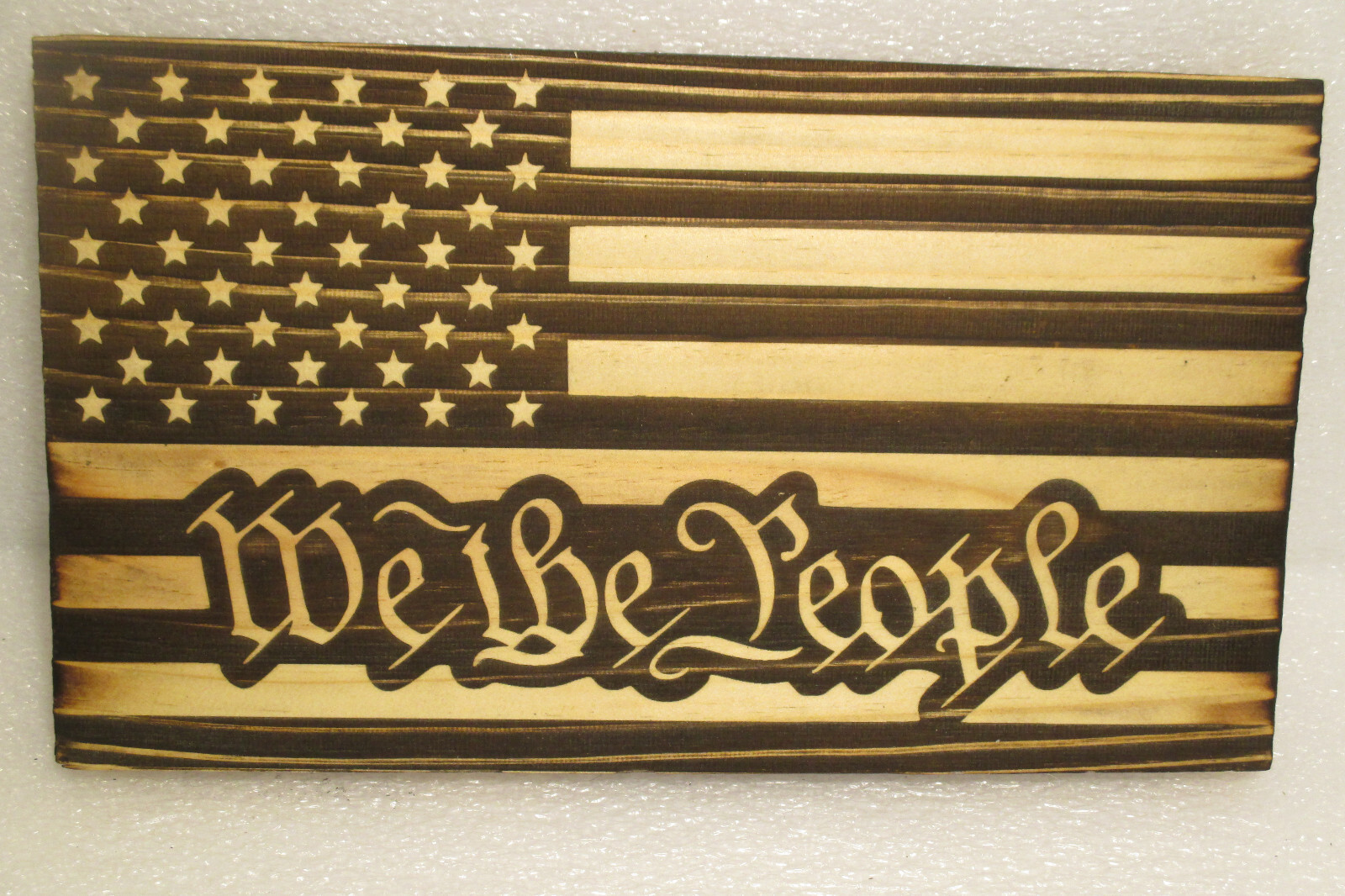 WE THE PEOPLE American Flag Wooden Wood Rustic Primitive farmhouse decor USA