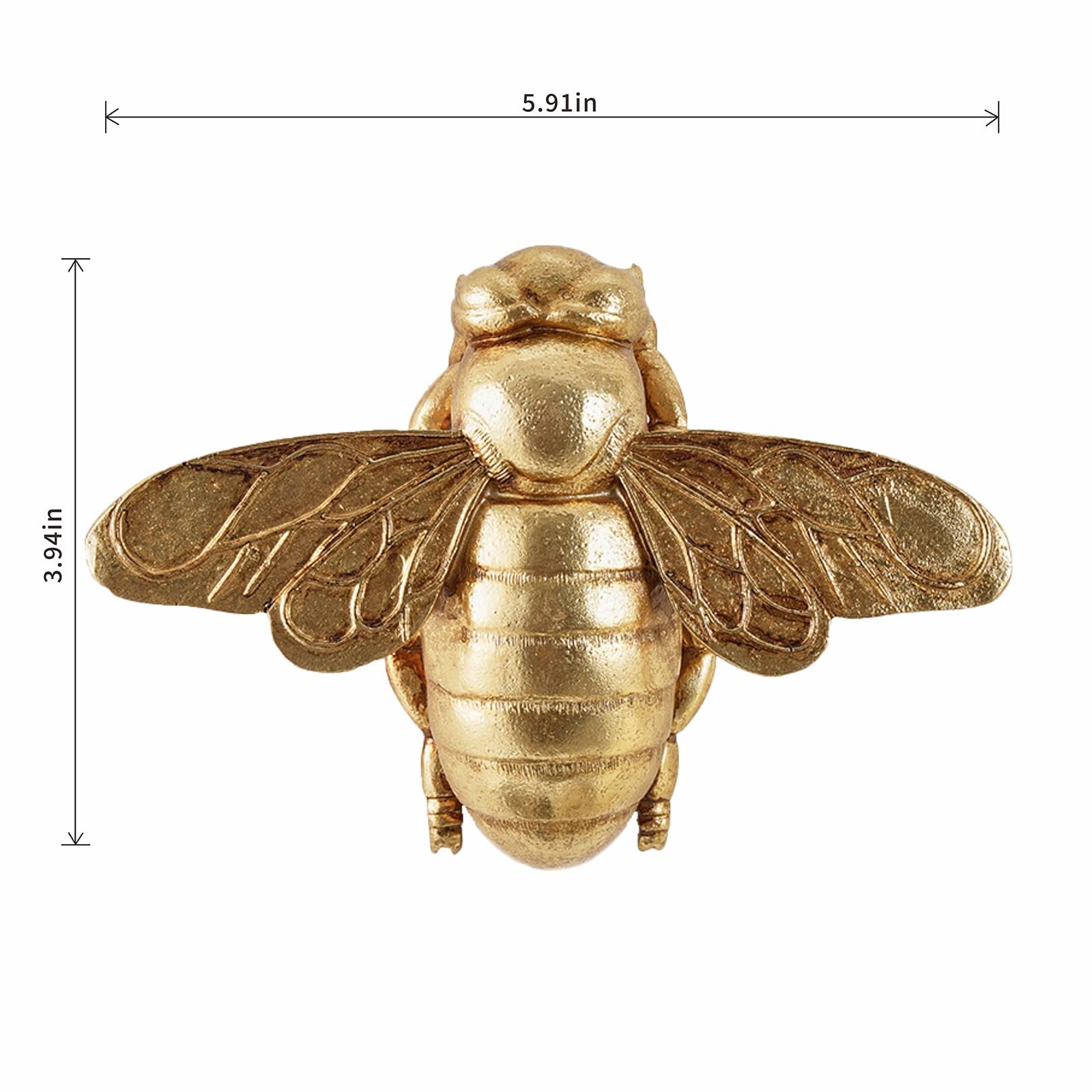 Gold Honey Bee Wall Arts Decor Insect Animal Wall Sculpture Resin Honeybee Ho…