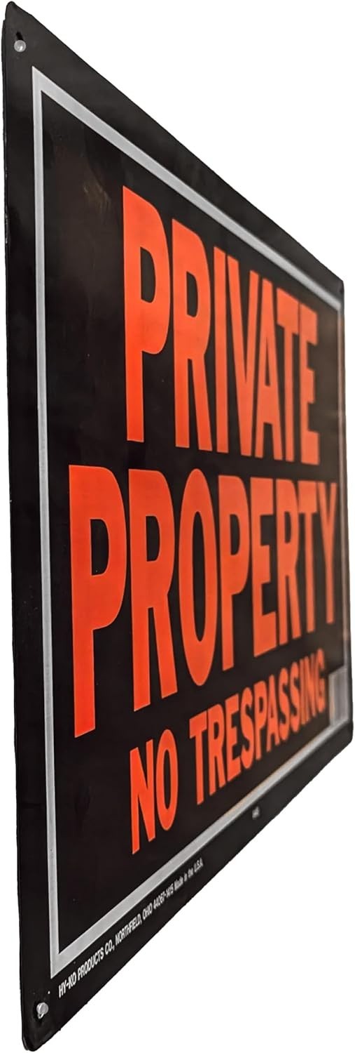 Durable Aluminum No Trespassing Signs – High-Contrast, 9.25″ x 14″ (2 Pack)