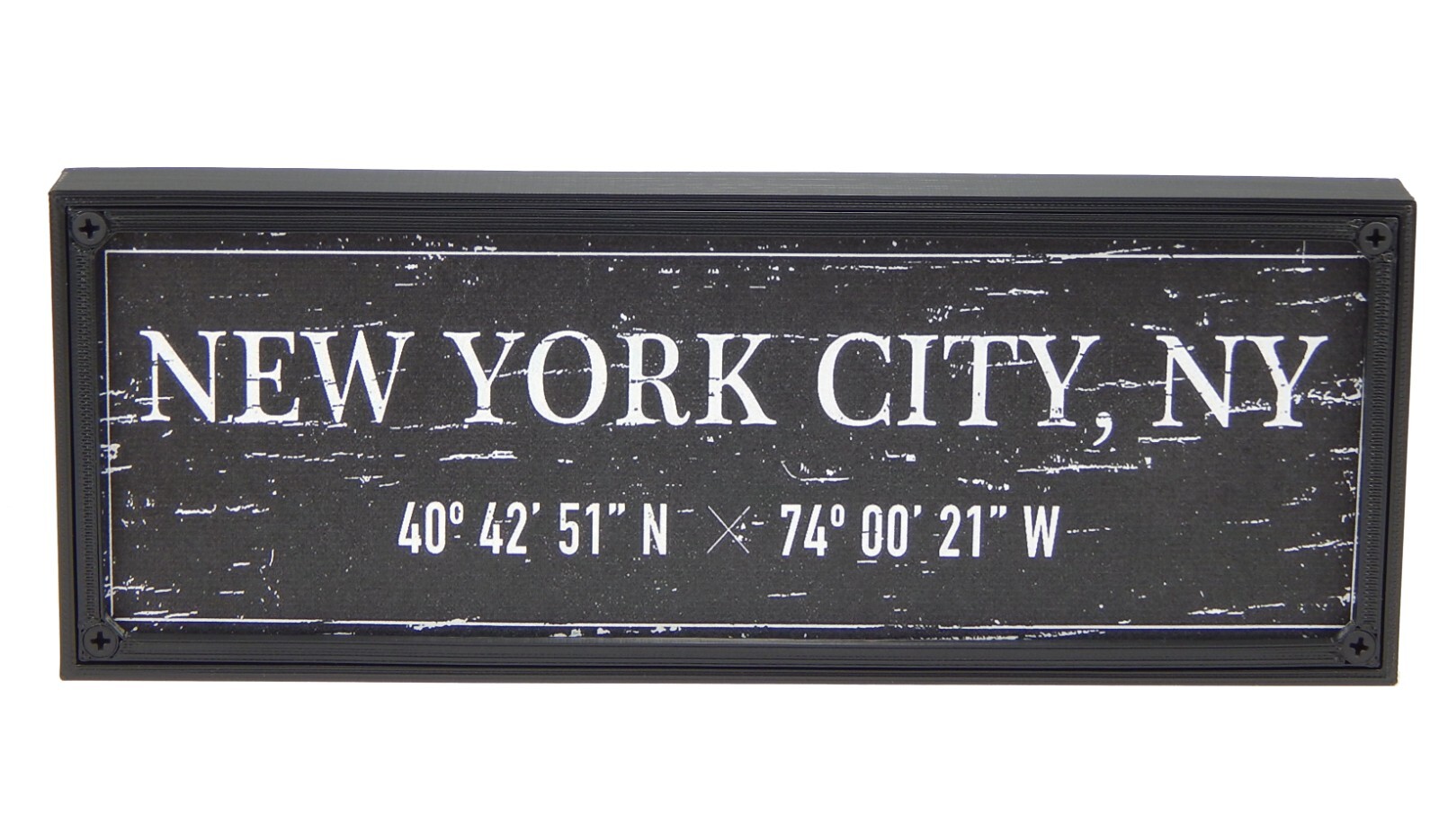 New York City, NY Latitude Longitude Coordinates City Sign Wall Room Home Decor