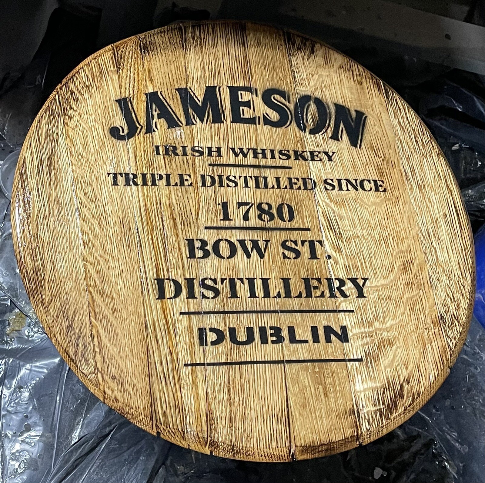 Rustic Bar Decor (Jameson Irish Whiskey) Barrel Head/ Lid wood wall art