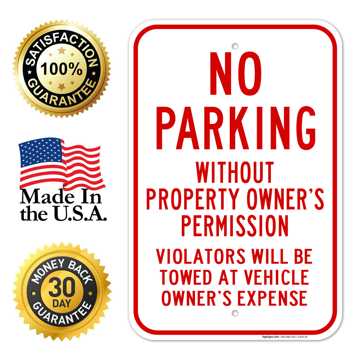 No Parking Without Property Owner’s Permission Sign,