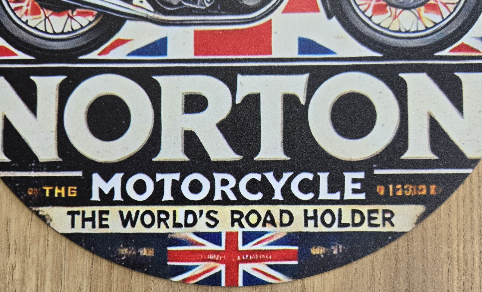 Norton Motorcycle Decorative Tin Sign, Rustic Look, Man Cave/Garage Matte Finish