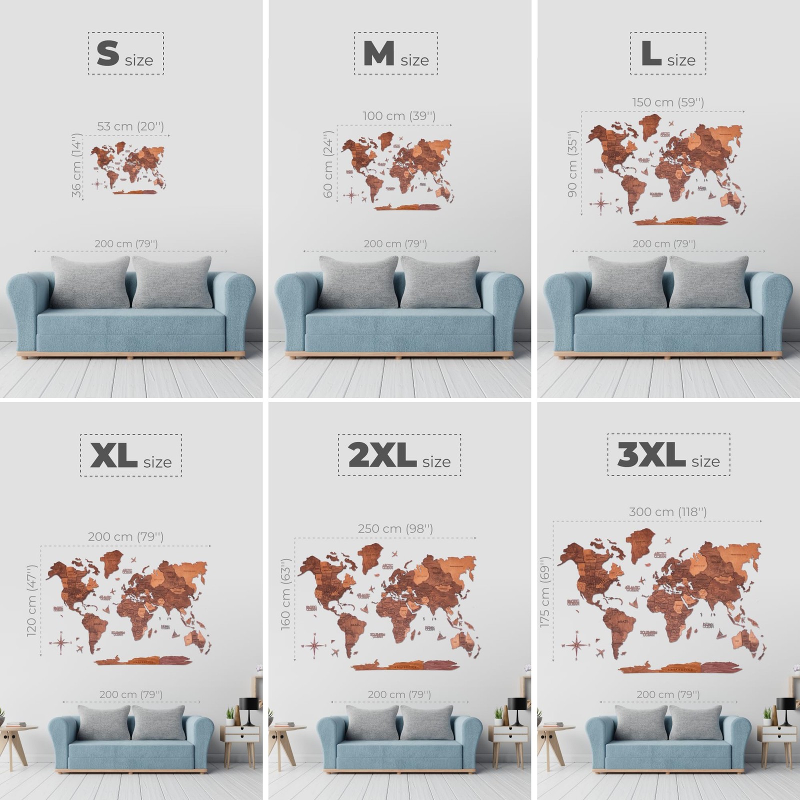 Enjoy The Wood 3D Wooden World Map Wall Art – Large Travel Map with Pins for …