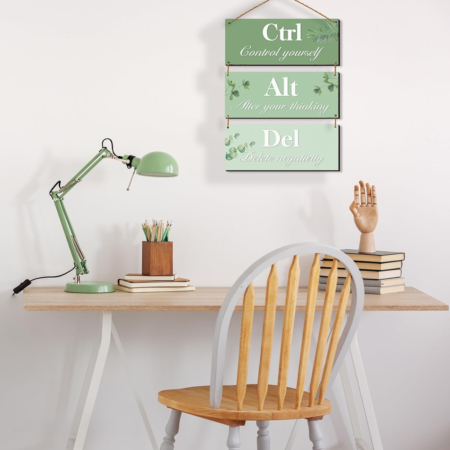 3Pcs Office Wall Decor Green Leaves Office Decoration Rustic Farmhouse Office De