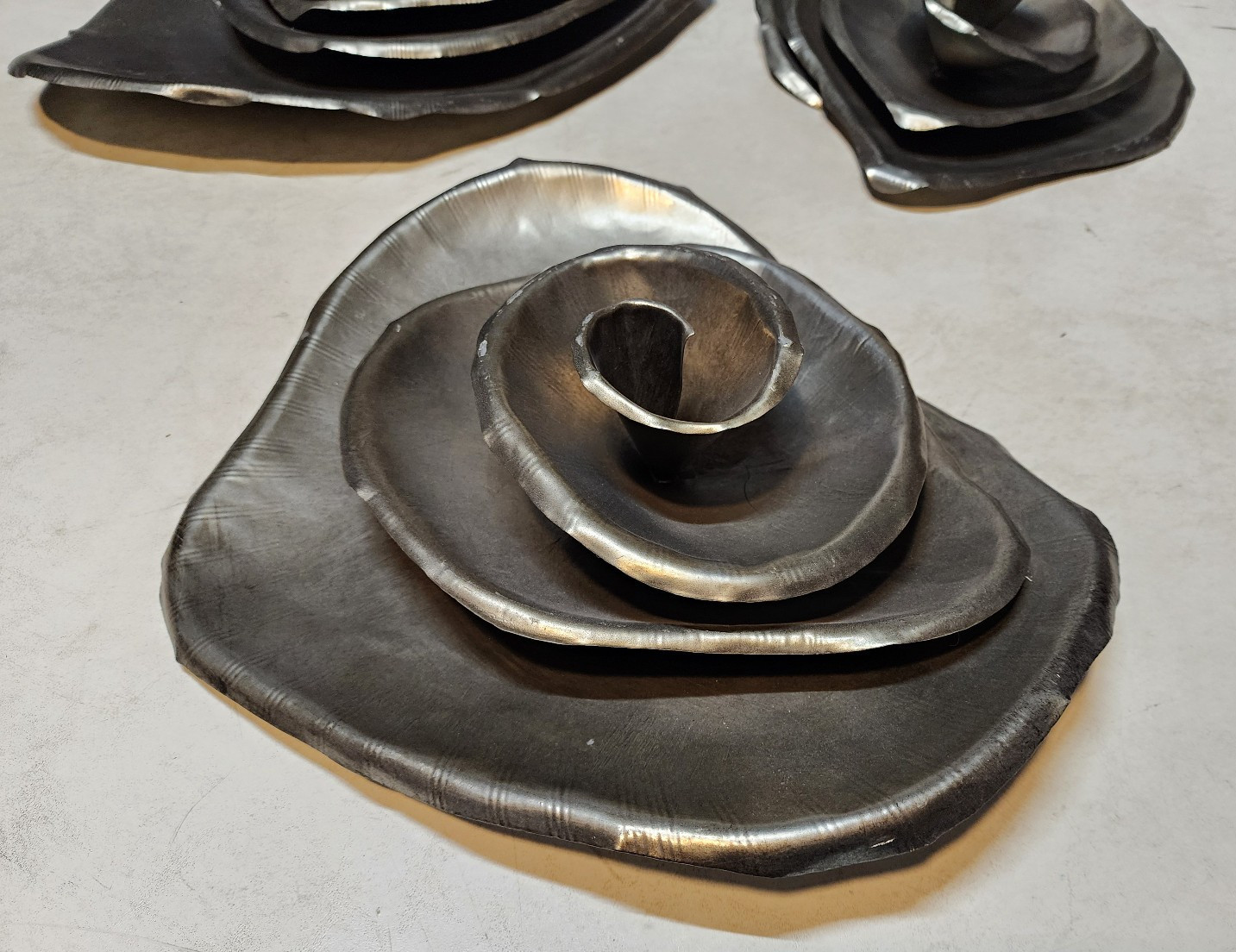 Uttermost 04184 Amalie Flower Metal Spiral Wall Decor 3 Piece Set Wall Decor