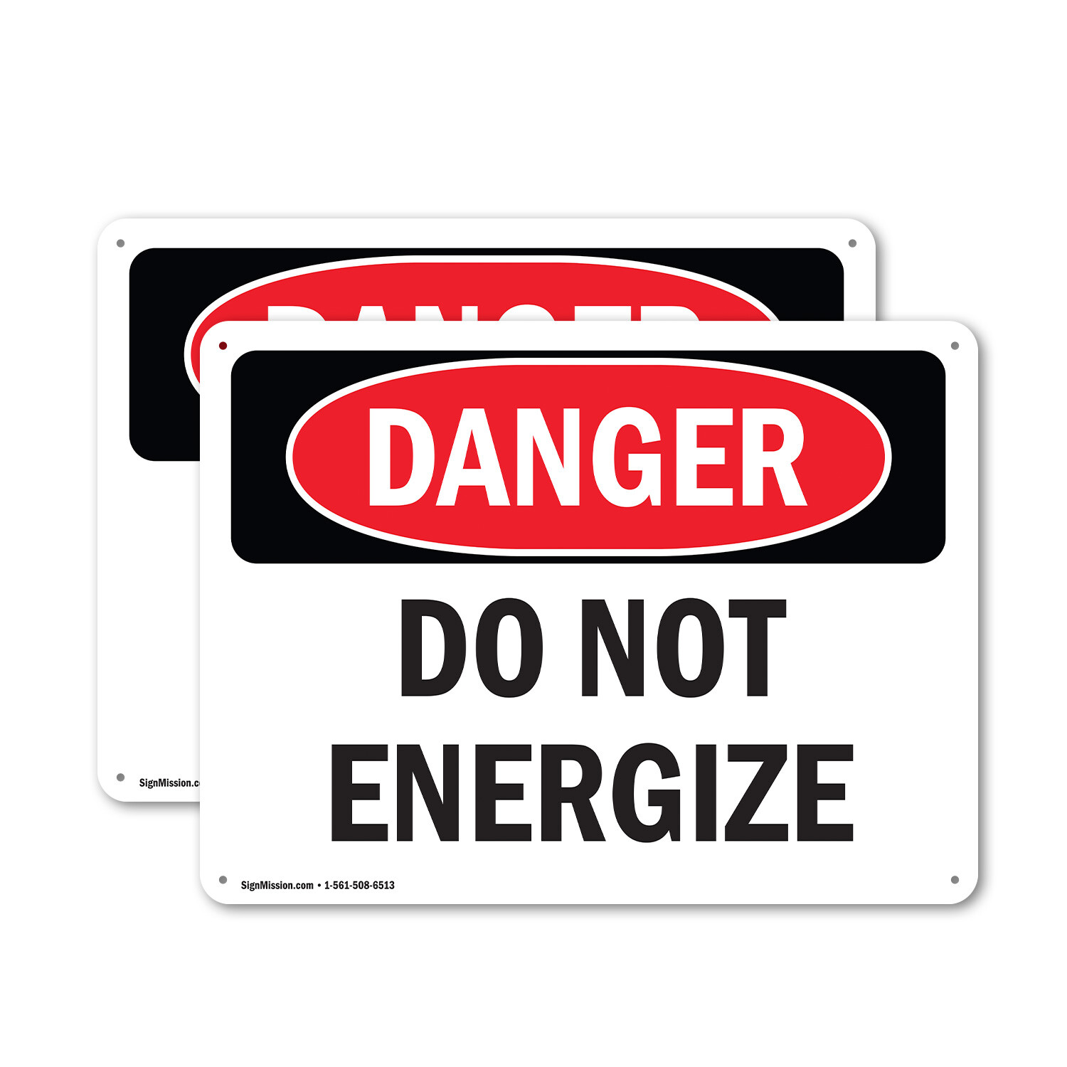 (2 Pack) Do Not Energize OSHA Danger Sign Decal Metal Plastic