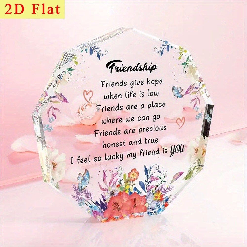 2D flat acrylic irregular shaped ornament, mysterious surprise gift box, gift