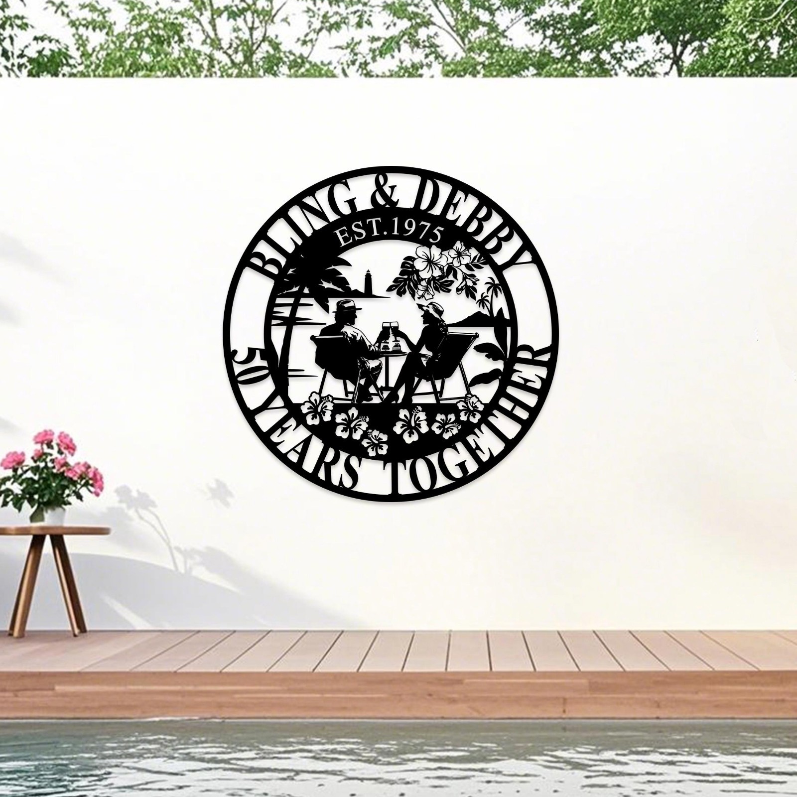 Personalized Couple Metal Sign, Years Together Anniversary Wall Art