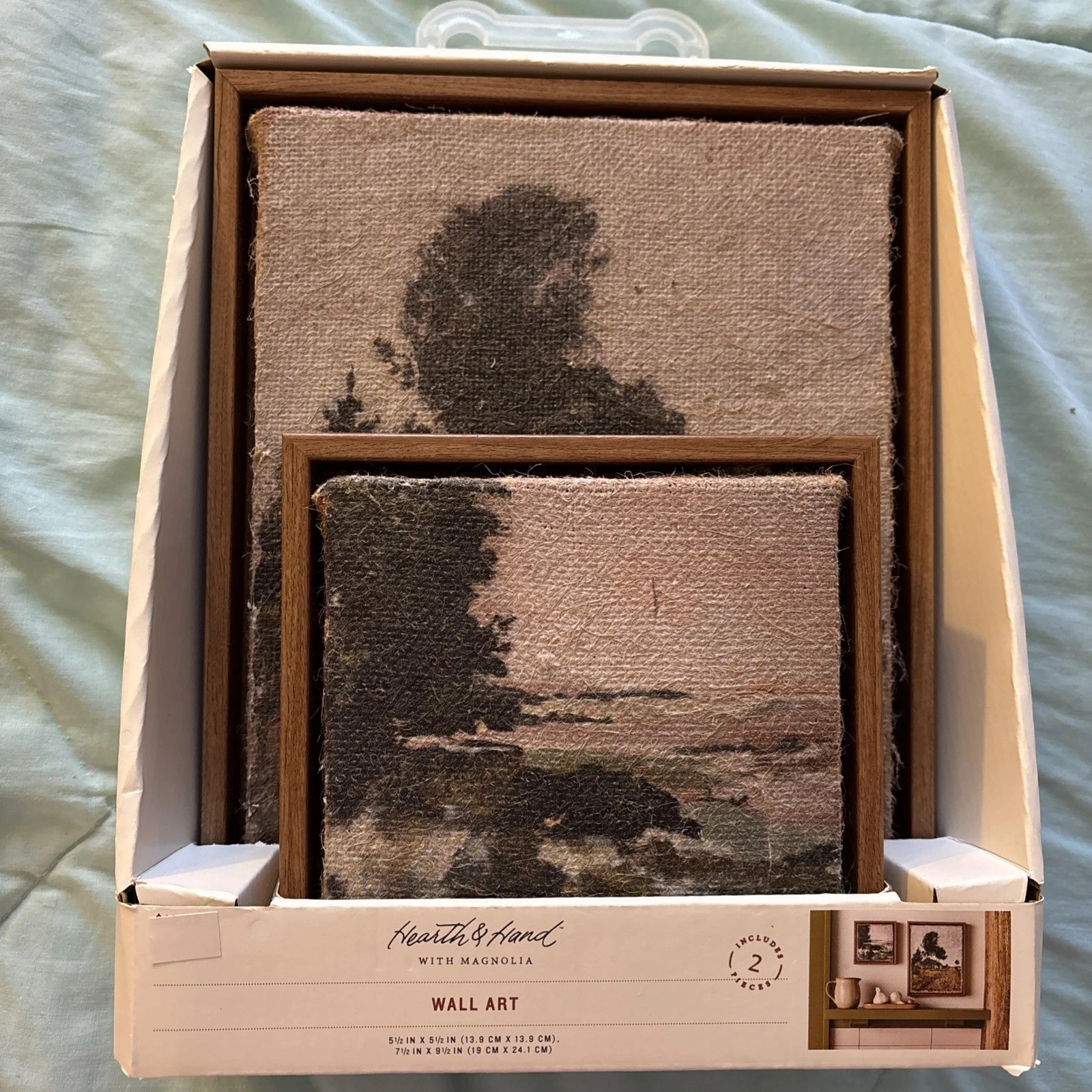Hearth & Hand With Magnolia Landscape Burlap Wall Art Set – 2 Pieces NEW