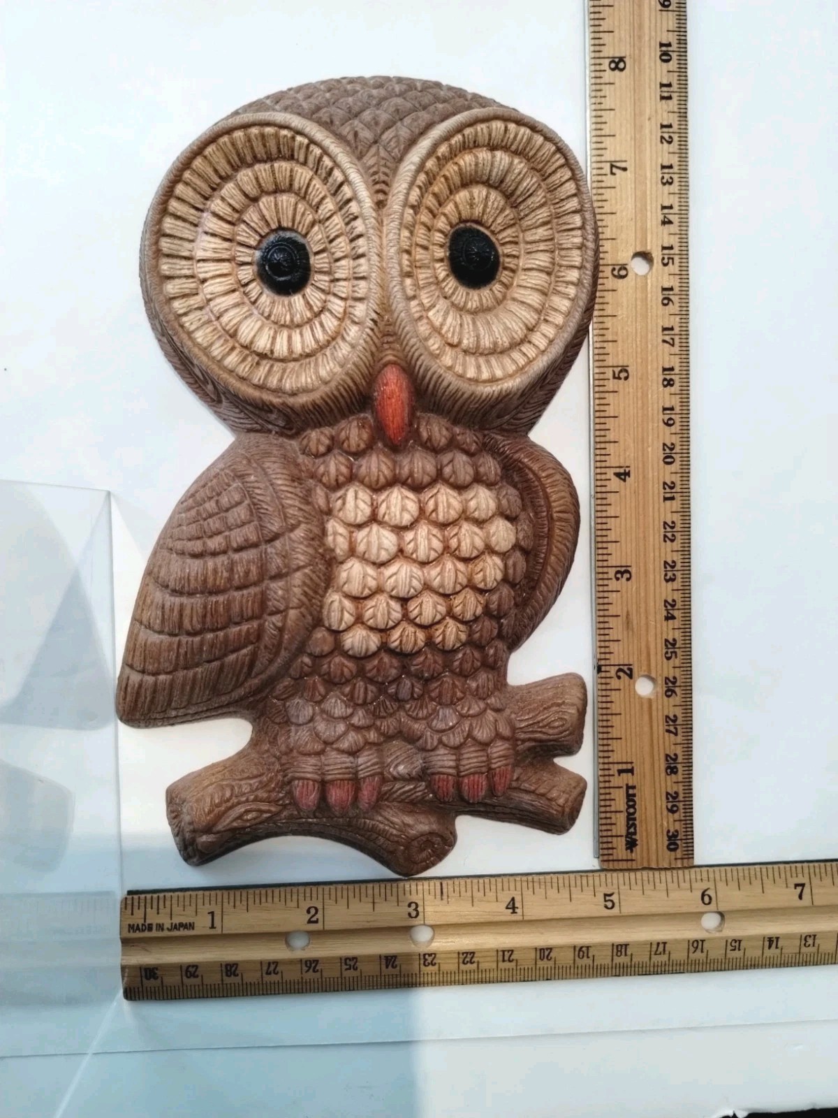 Vtg 80s Foam Craft Owl Wall Plaques 2 PC SET MCM Retro Rustic Cottagecore Cabin