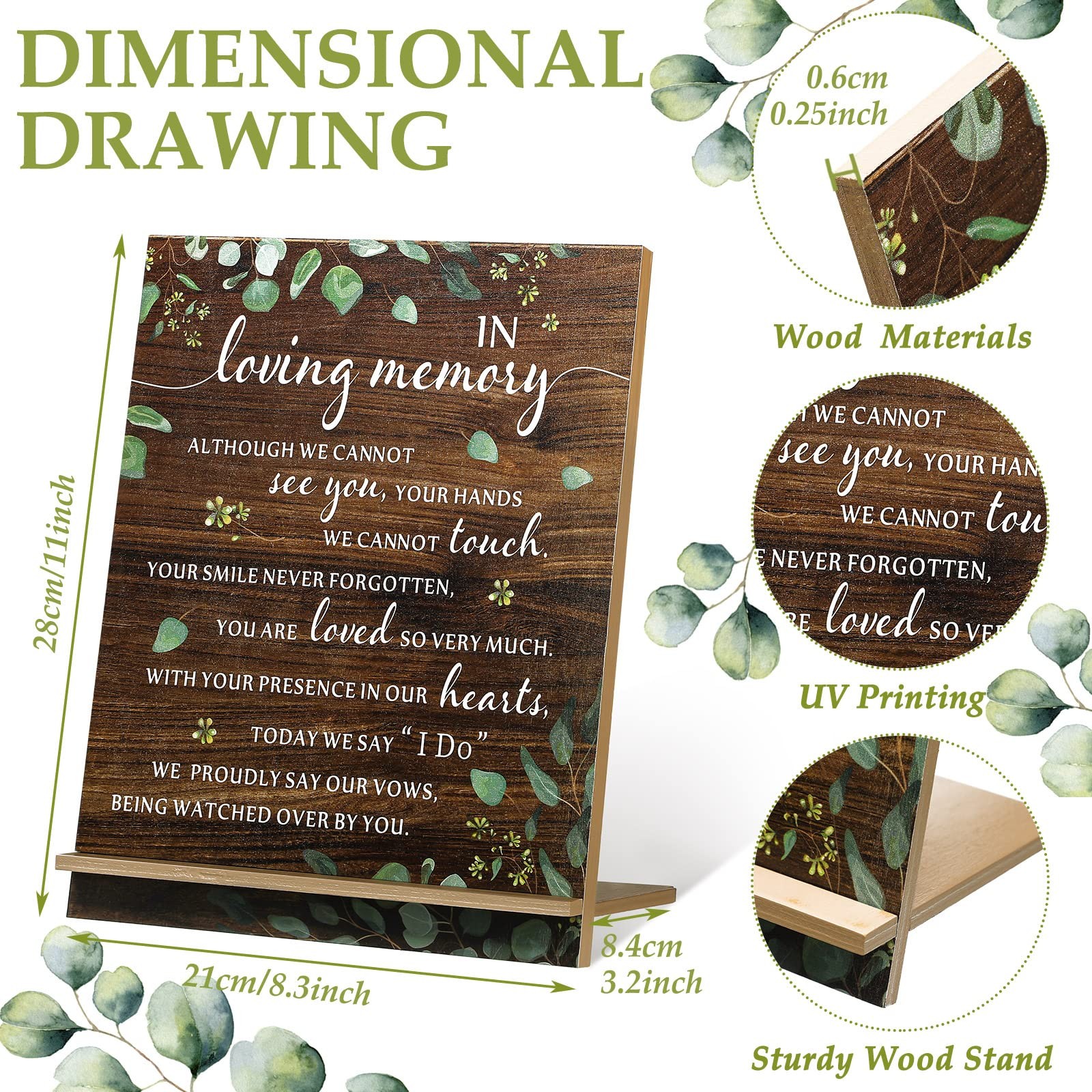 Memorial Table Sign for Wedding, Wedding Wooden Decorations for Reception,