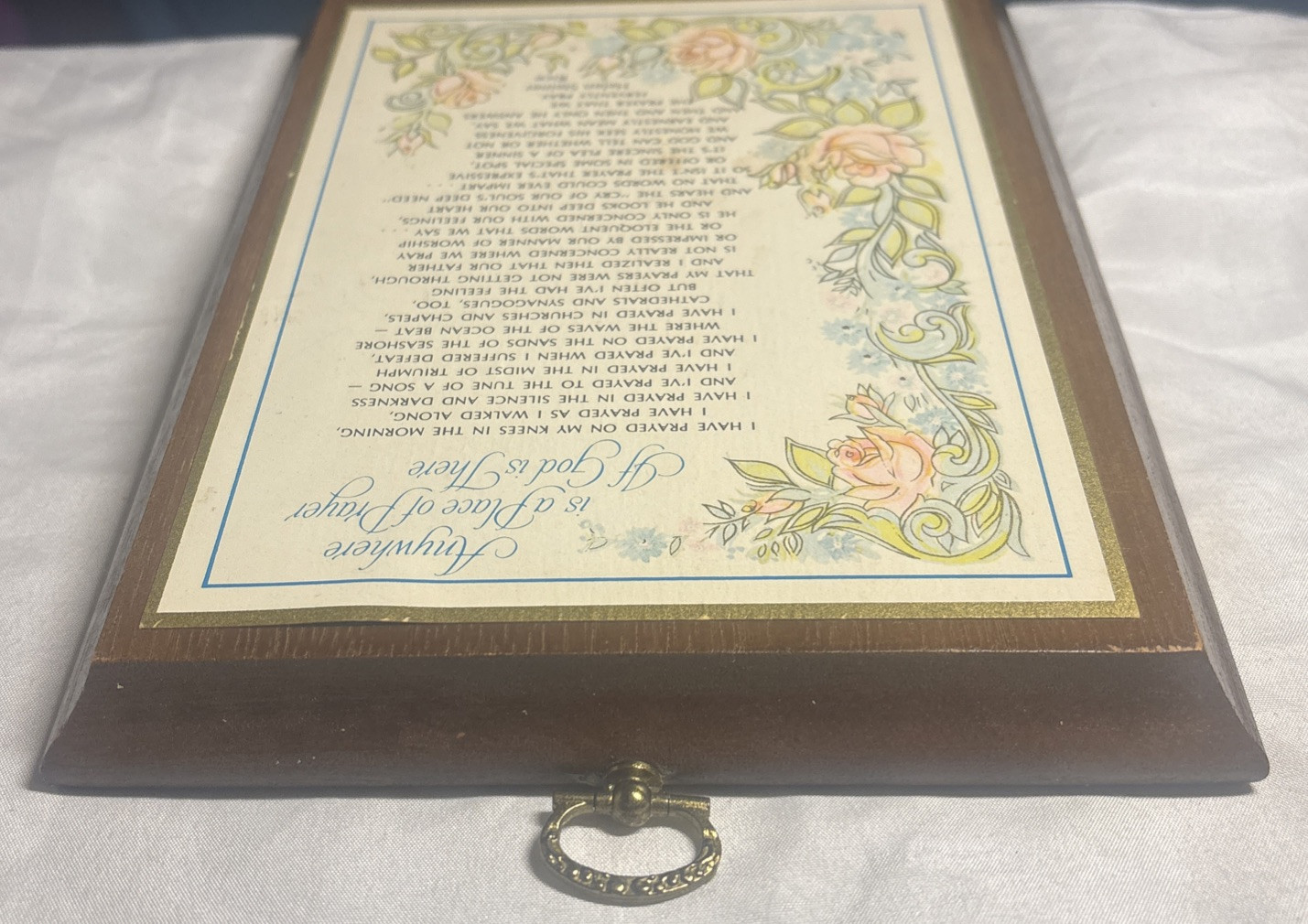 VNT 1973 Gibson Wall Art ANYWHERE IS A PLACE OF PRAYER Religious Helen S. Rice