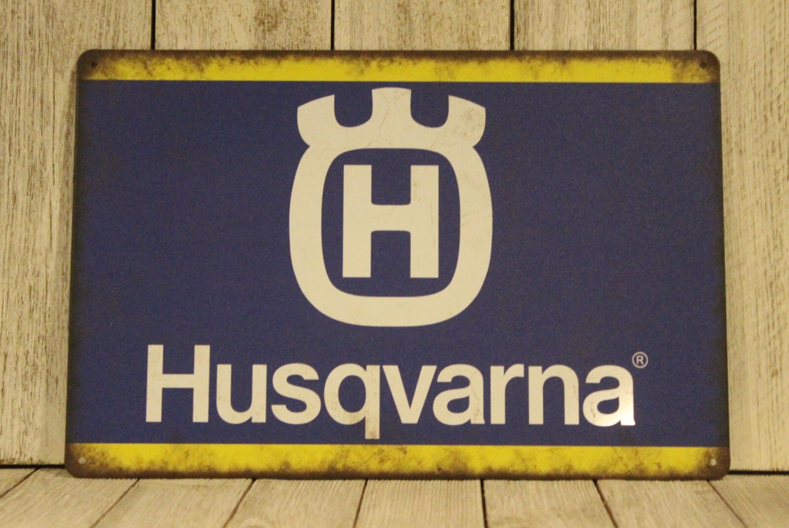 Husqvarna Tin Metal Sign Motorcycles Chainsaws Tools Vintage Style Man Cave