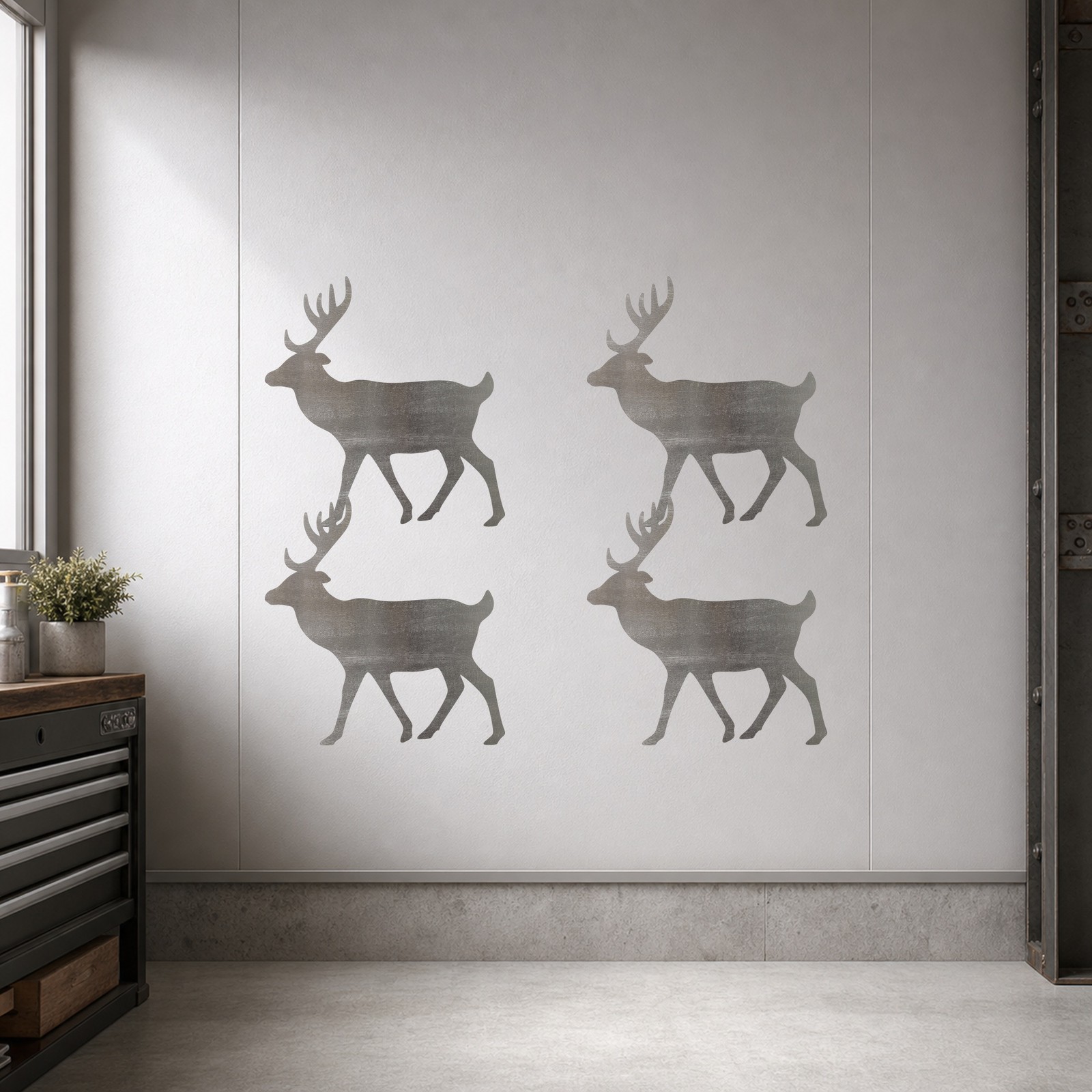 Deer Steel Cutout Shape, Raw Metal Wall Art and Craft Supply