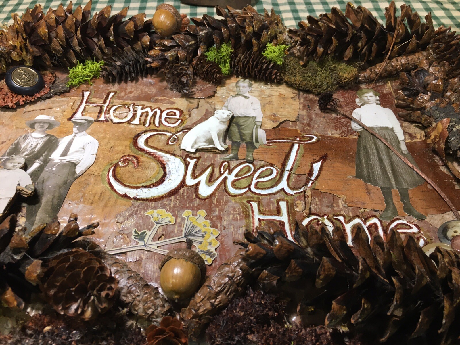 Wall “ Home Sweet Home” Old-Fashioned Outdoors Homemade 14 X 11