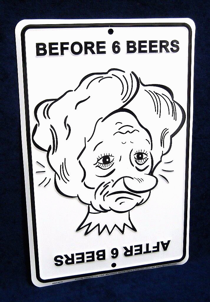 BEFORE & AFTER BEER *US MADE* Embossed Sign – Man Cave Garage Bar Pub Wall Decor