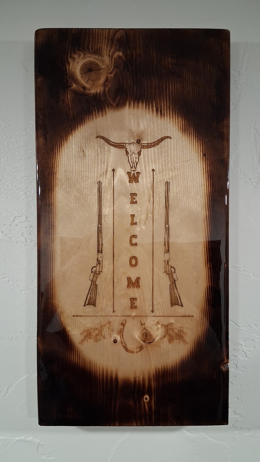 Welcome Sign, Rustic Western Welcome Sign, Handmade, Wood and Epoxy. 1 of 1 made