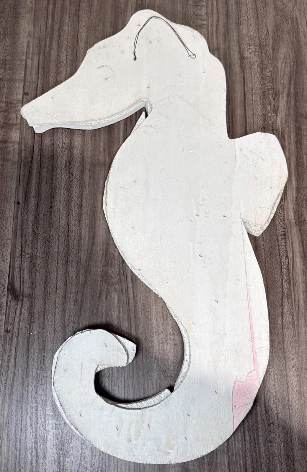 Large White Seahorse Wall Art/Wood/Rustic/23”x9.5”x1.25”/Coastal Art
