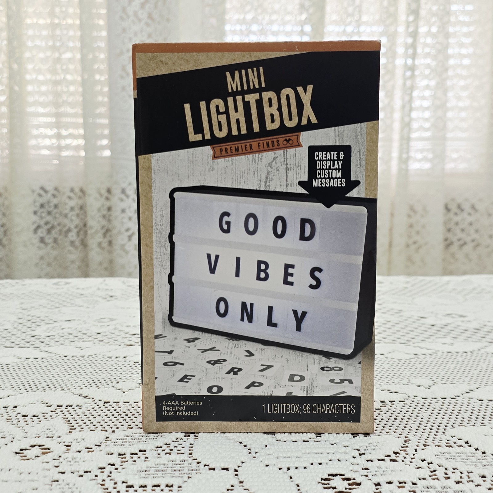 New Mini Light Box Message Board Light Up Battery Operated Home Shelf Wall Decor