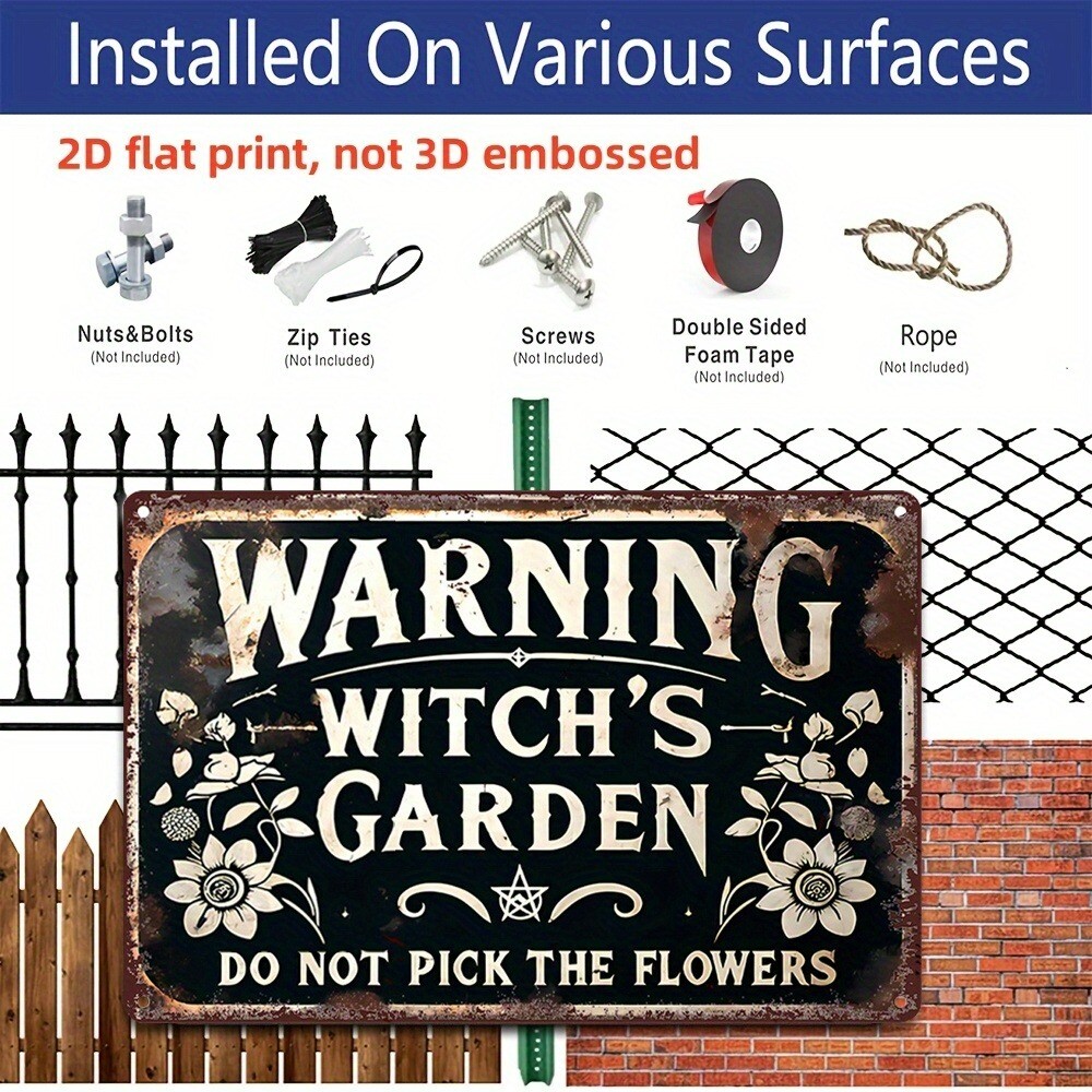 Warning Signs Do not Pick The Flowers Metal Sign Decorative Vintage Look 8x12in