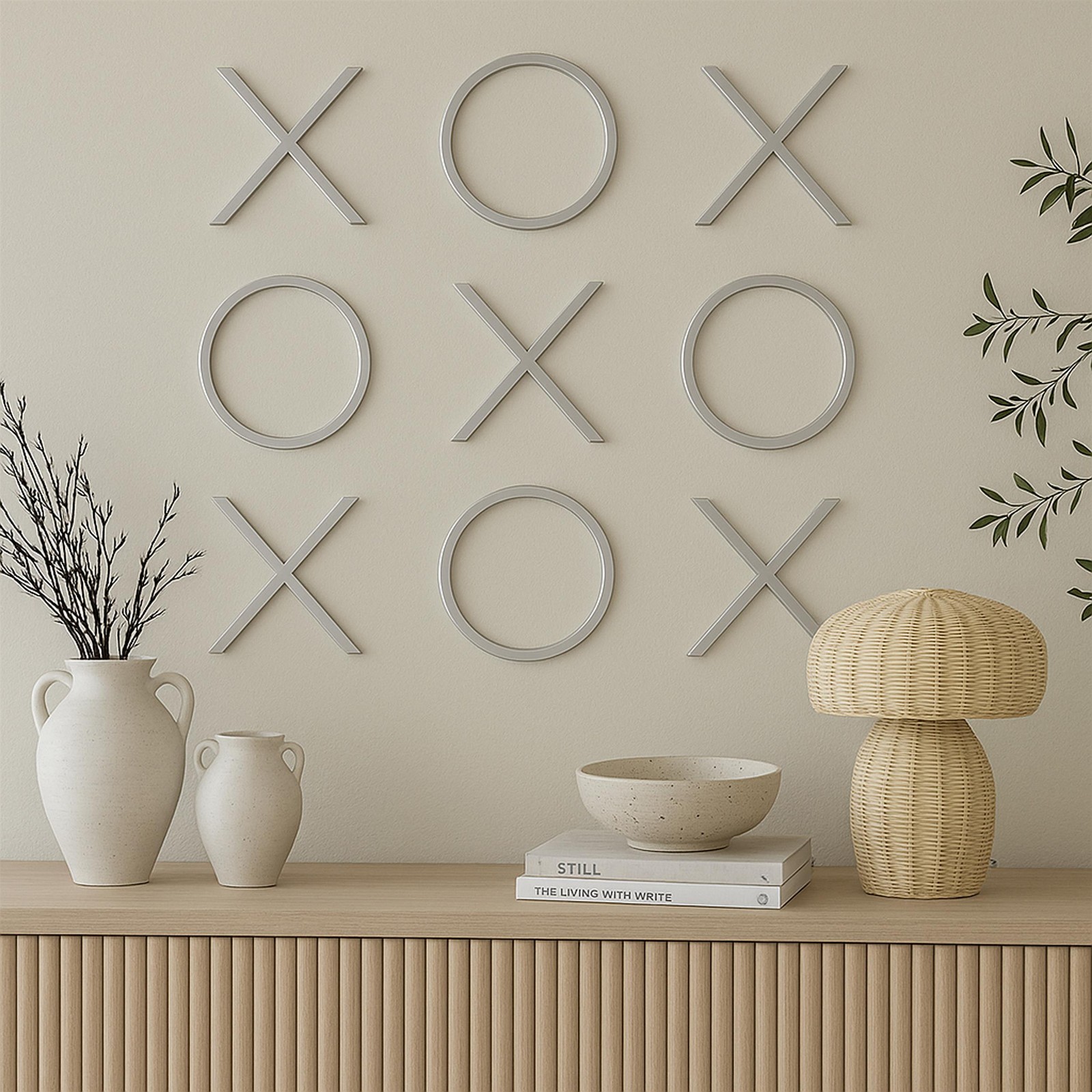 Meridian Furniture XOXO Chrome Stainless Steel Contemporary Wall Decor