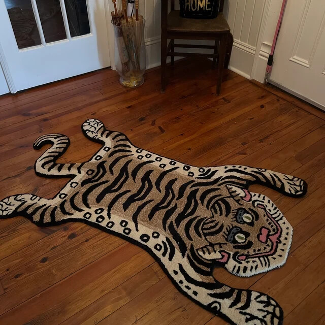 100% Woolen Hand Tufted Tibetan Tiger Rugs 2×3 Feet Handmade Carpet home decor