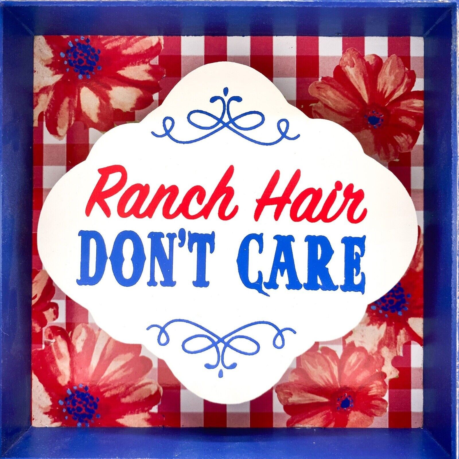 The Pioneer Woman Ranch Hair Don’t Care Wooden 3D Shadowbox Shelf Sitter