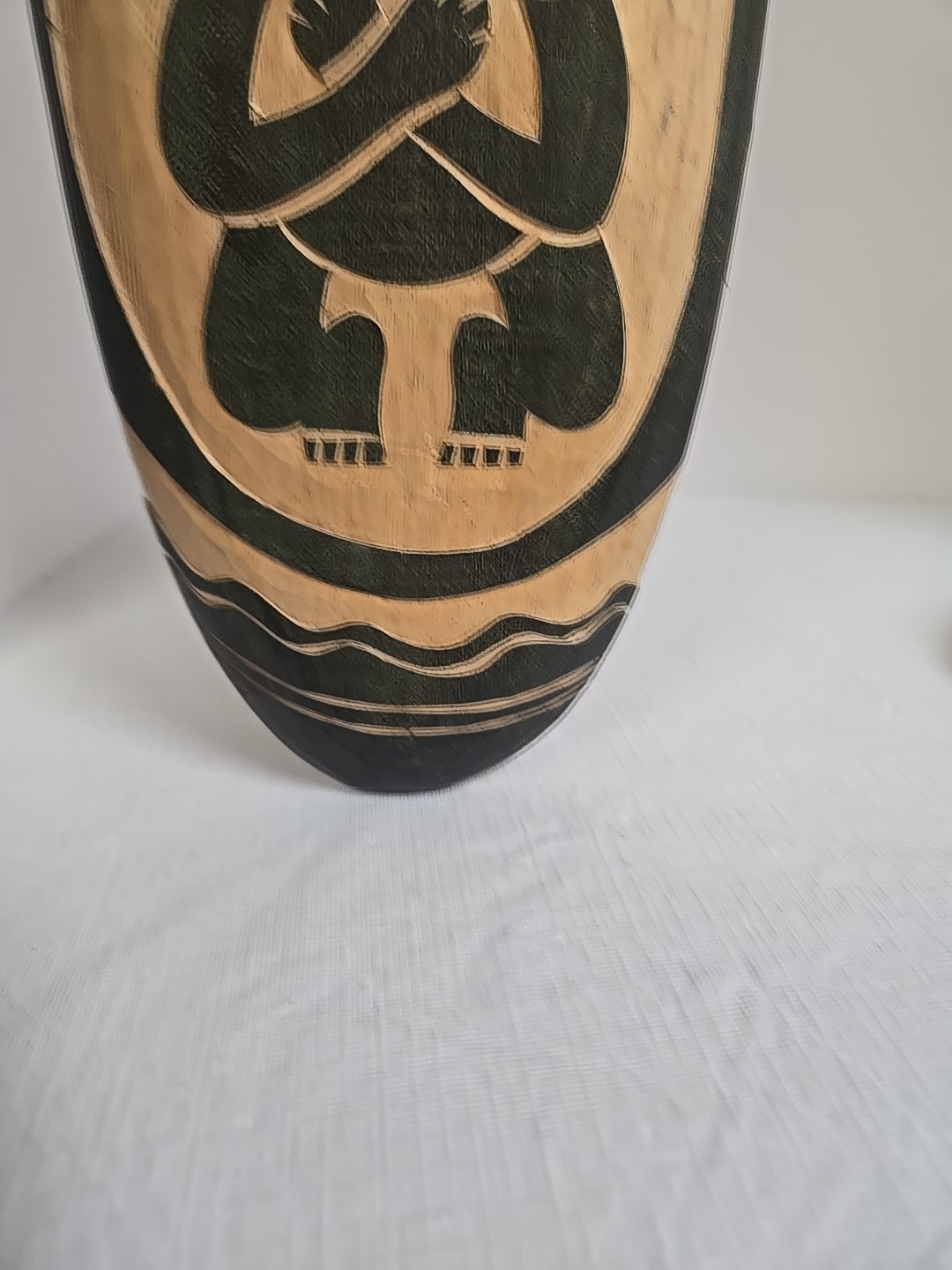19″ Aloha Tiki Surfboard Wall Decor Wooden Hawaiian Bar Plaque Black Tan