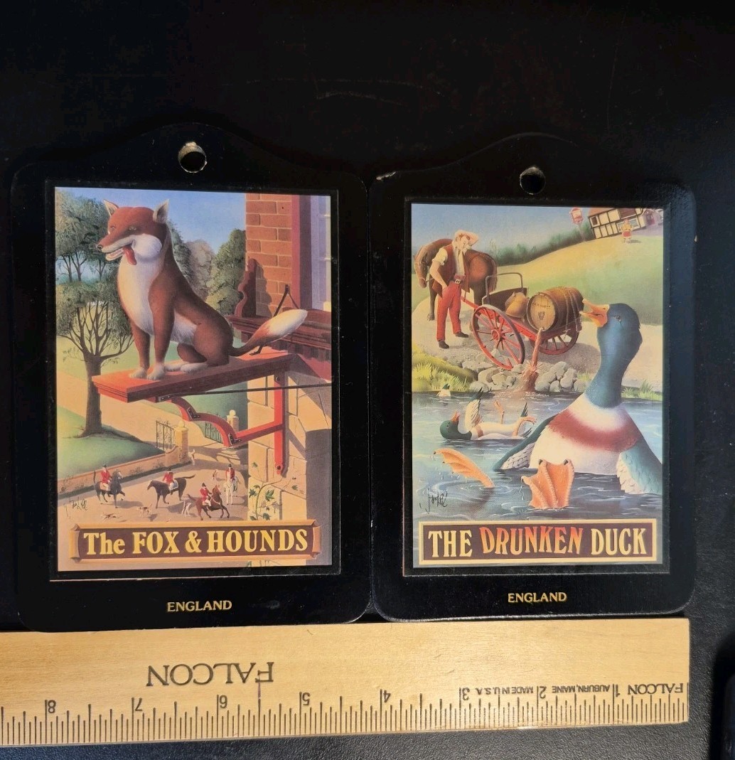 Mini Pub Sign England Mini Pub Sign Made In England lot of 3 Vintage Collectible
