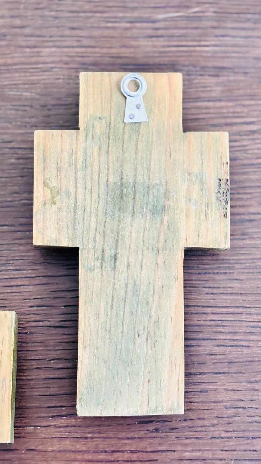 Handmade Peruvian Folk Art Wooden Cross Wall Hanging Set of 3 Village Scene