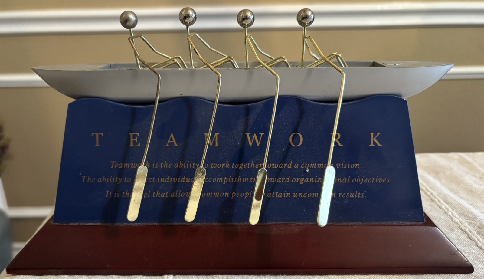 Teamwork Desk Art Rowing Crew Boat Home/Office Trophy