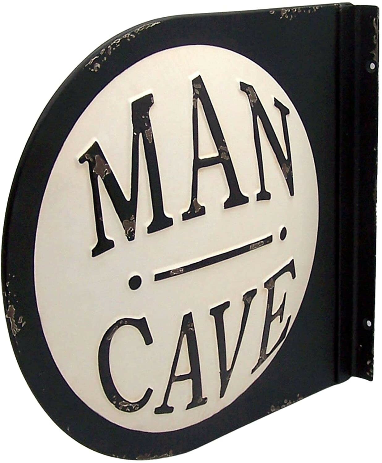 Distressed Tin Man Cave Sign, Wall Mounted, Retro Style Bar Décor, 14.25 Inches